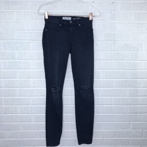 Henry & Belle Womens 25 Super Skinny Ankle Jeans Ripped Knee Washed Black Gray